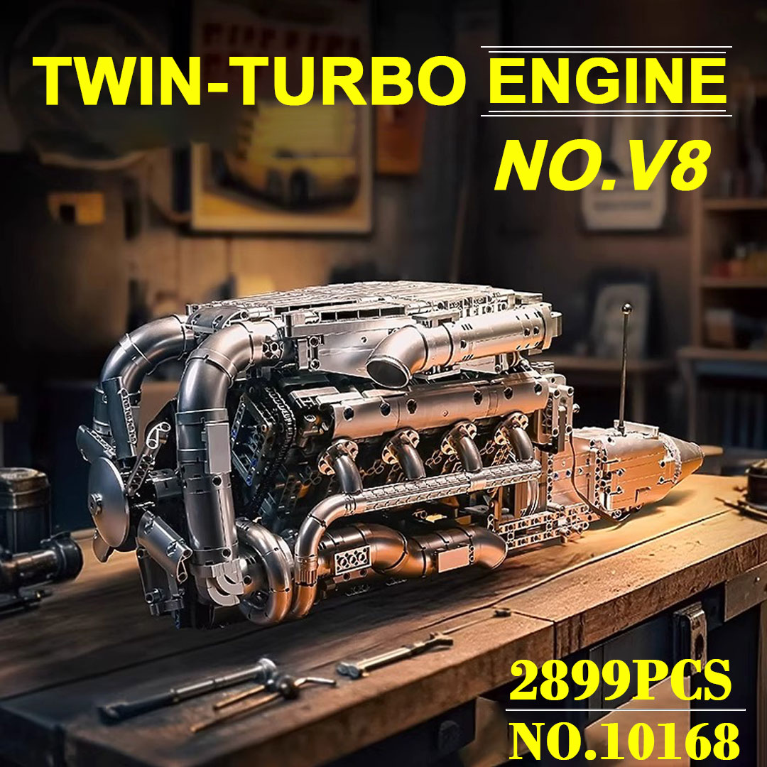 Model Kit V8 - Mould King 10168 V8 Twin Turbo