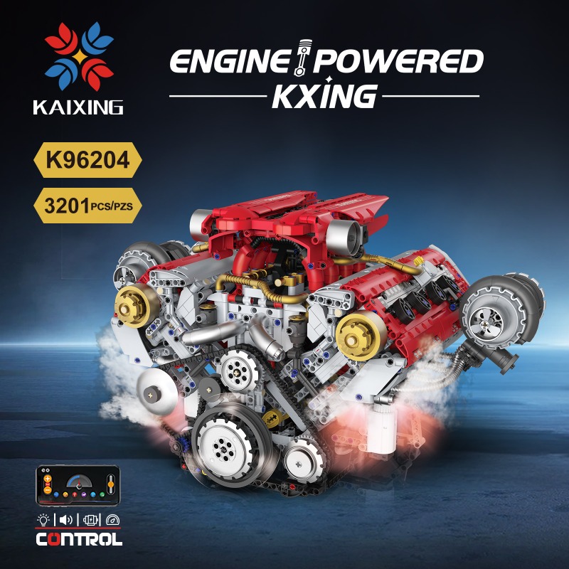 Motorized V8 Engine 3201Pcs Bu - Model Kit V8 ulasan dan harga