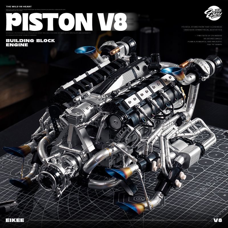 MOC Supercar V8 Engine Buildin - Model Kit V8 ulasan dan harga