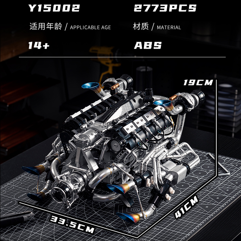 MOC Supercar V8 Engine Buildin - Model Kit V8 ulasan dan harga