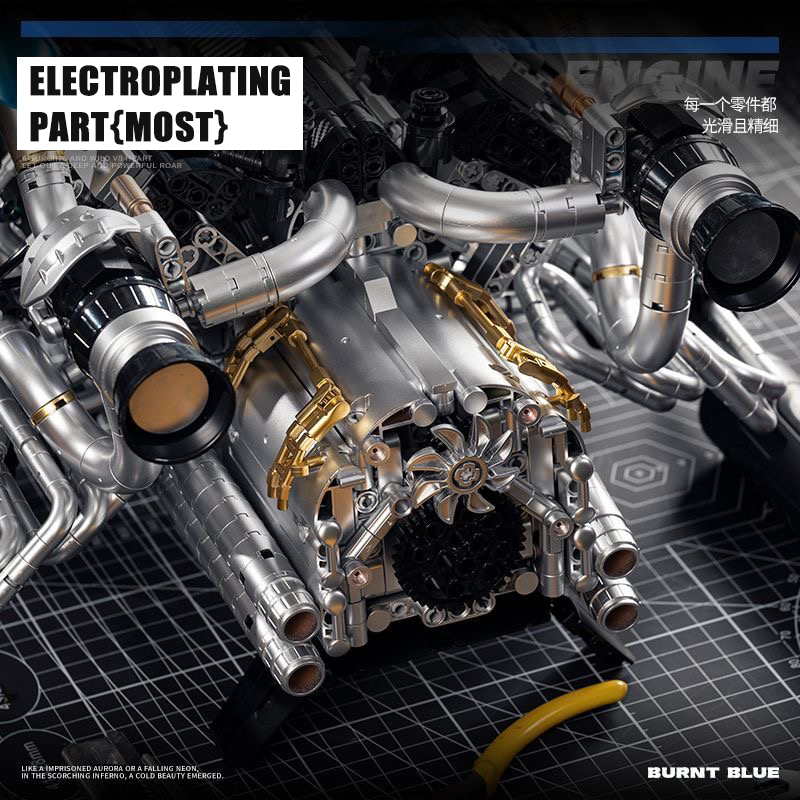 MOC Supercar V8 Engine Buildin - Model Kit V8 ulasan dan harga