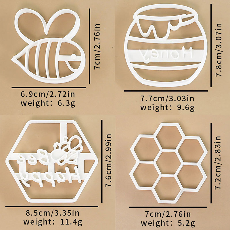 4 Pcs Bee Themed Cookie Cutter - Model Kit For Beginners ulasan dan harga