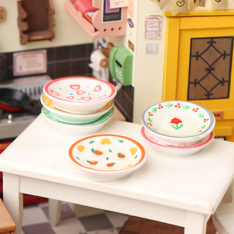 5Pcs 1/12 Dollhouse Mini Plate - Model Kitchen Set ulasan dan harga