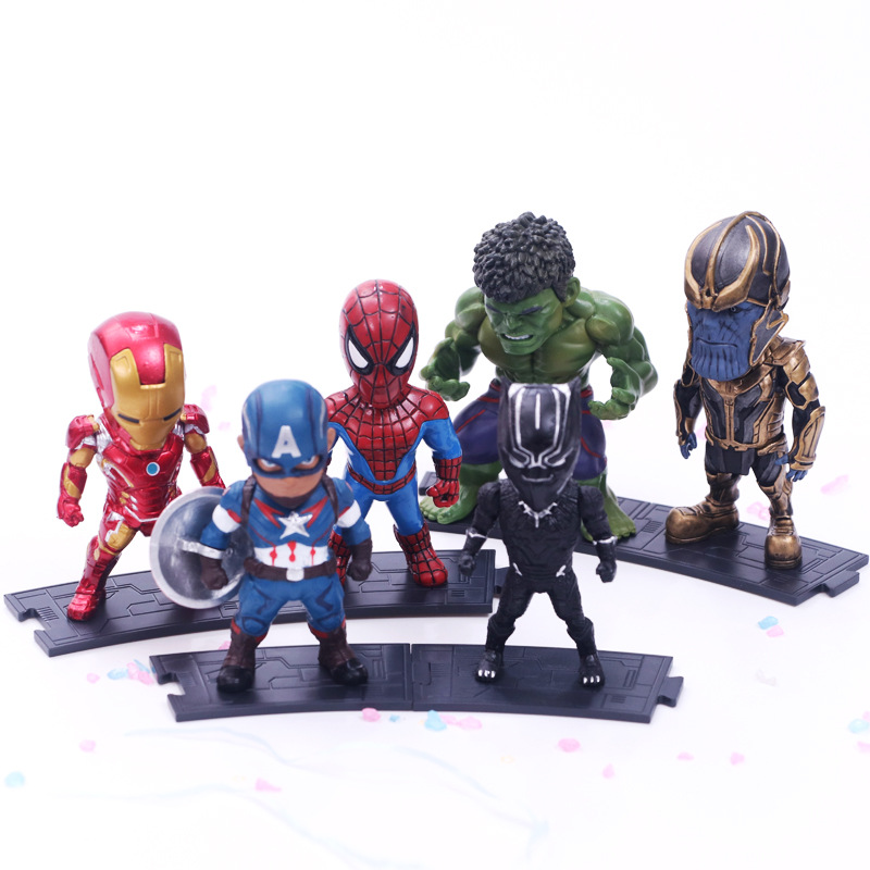 6pcs/set Marvel Avengers Black - Model Kit Spiderman ulasan dan harga