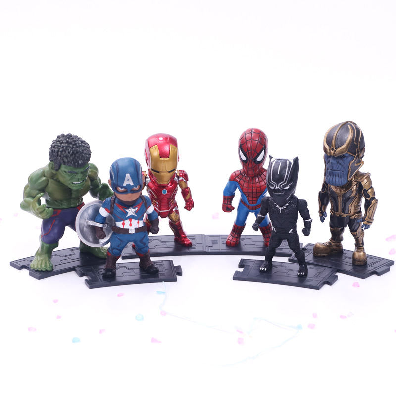 6pcs/set Marvel Avengers Black - Model Kit Spiderman ulasan dan harga