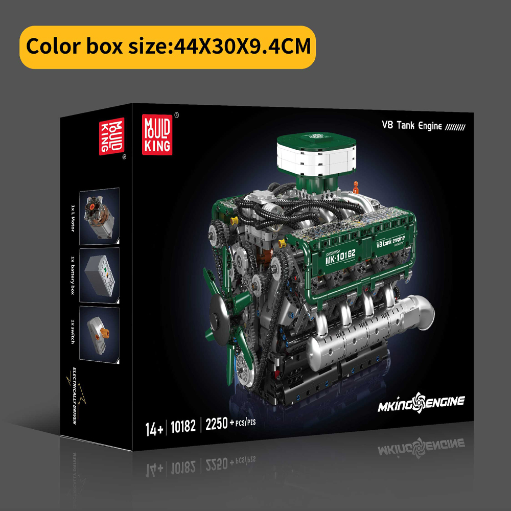 Mould King 10182 V8 Tank Engin - Model Kit V8 ulasan dan harga