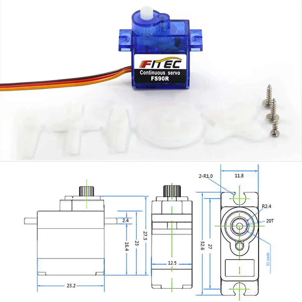 Feetech Mini FS90R Micro Servo - Model Kit Ship ulasan dan harga