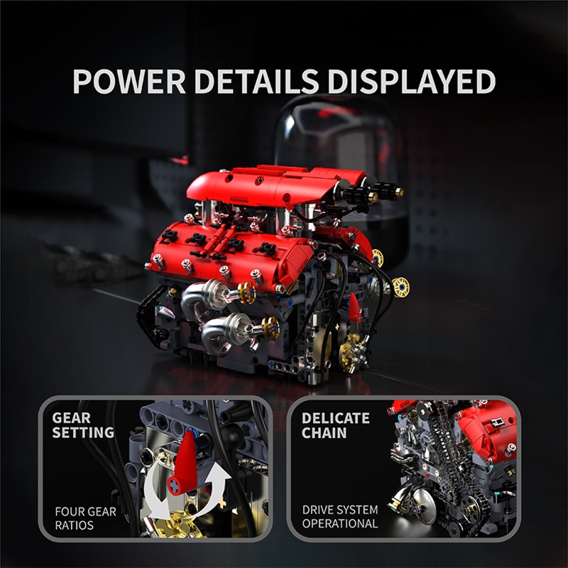 T5011 1370pcs Simulation V8 Tu - Model Kit V8 ulasan dan harga