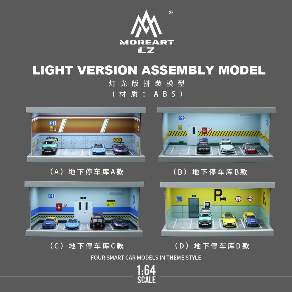 1:64 Four-theme Car Parking Lo - Model Kit Car ulasan dan harga