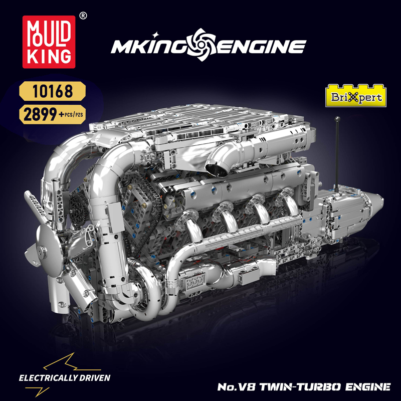 Mould King 10168 V8 Twin Turbo - Model Kit V8 ulasan dan harga